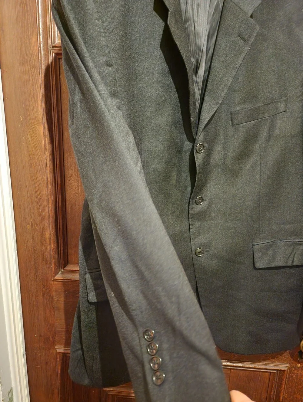 Vintage Calvin Klein Suit Jacket CharcoaI Black-Wool-Cashmere-Size 42 S-Y2k